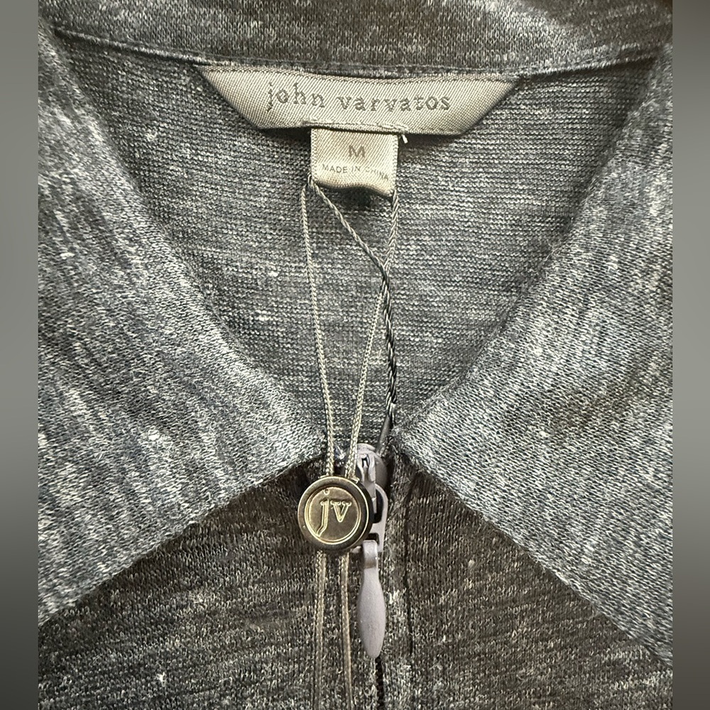 NWT John Varvatos Heather Midnight- Gray Polo Shirt - Picture 4 of 7